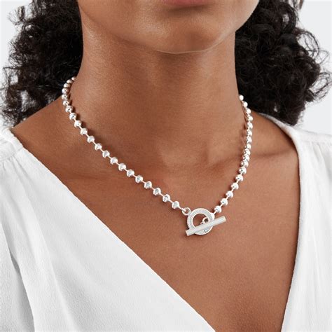 gucci silver chain boule necklase|gucci clover necklace.